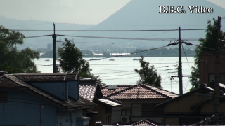 窓から見た琵琶湖（5月31日8時頃）