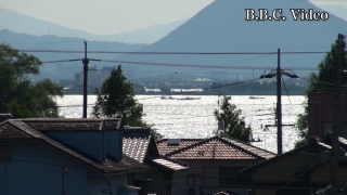 窓から見た琵琶湖（6月2日8時頃）