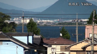 窓から見た琵琶湖（6月2日17時頃）