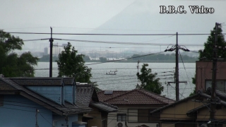 窓から見た琵琶湖（6月5日8時頃）
