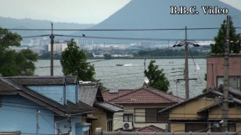 窓から見た琵琶湖（6月5日11時30分頃）