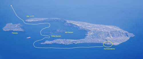 Santorini from the air
