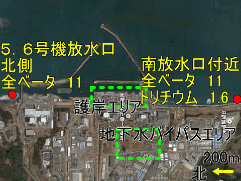 事故から５年３ヶ月にたっても放射性物質が見つかる福島第一原発沖外洋