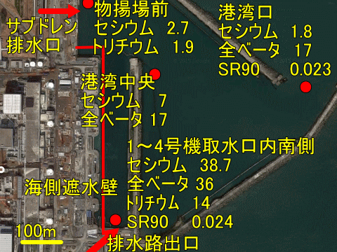 種々の放射性物質が見つかる福島第一港湾内