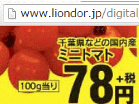 他県産はあっても福島産トマトが無い福島県南会津町のスーパーのチラシ