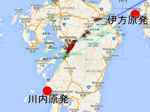 中央構造線に沿って発生した熊本地震