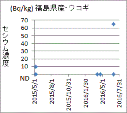 突然に上昇した福島県産ウコギのセシウム濃度
