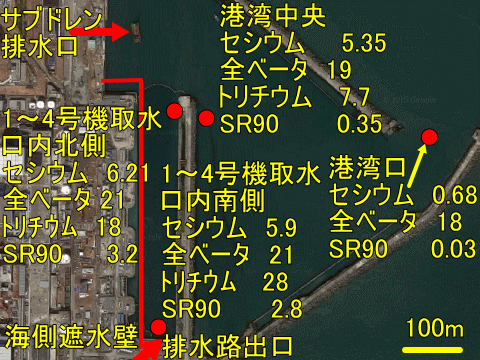 色々な放射性物質が見つかる福島第一港湾内