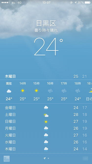 iphone天気アプリ2016年5月26日 by占いとか魔術とか所蔵画像