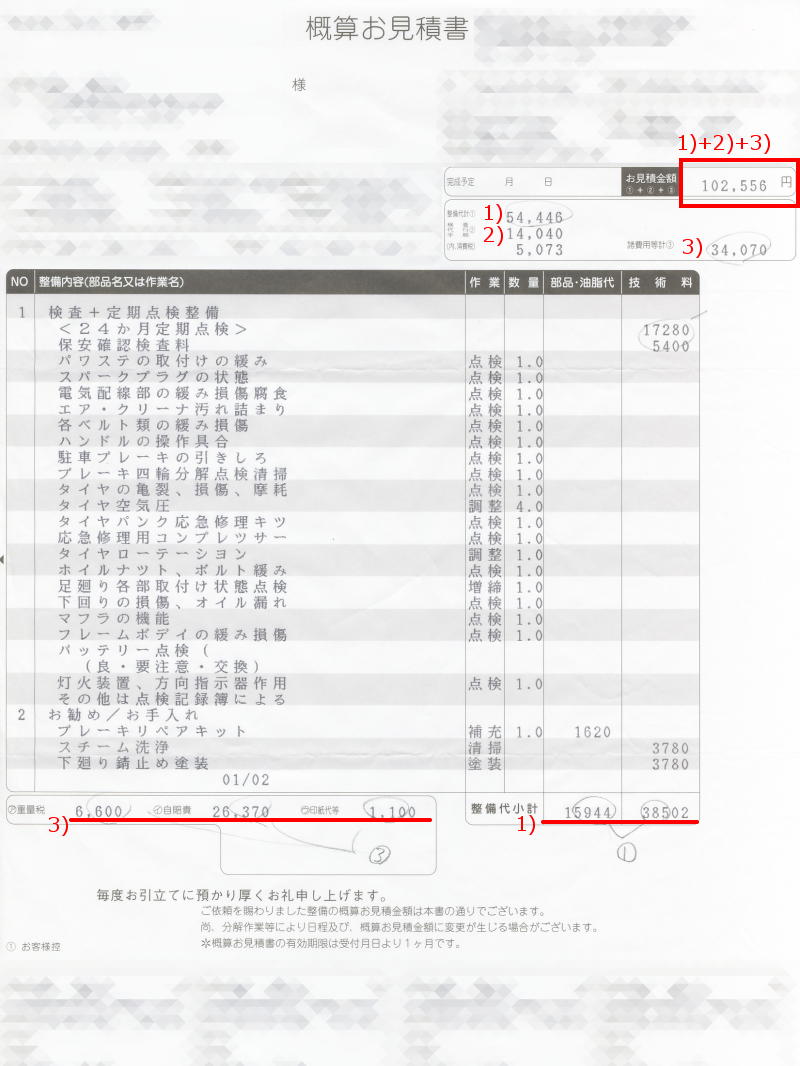 N Box 初回 車検費用は 87 000円 ターボssパッケージ 13年9月購入 コレトのブログ