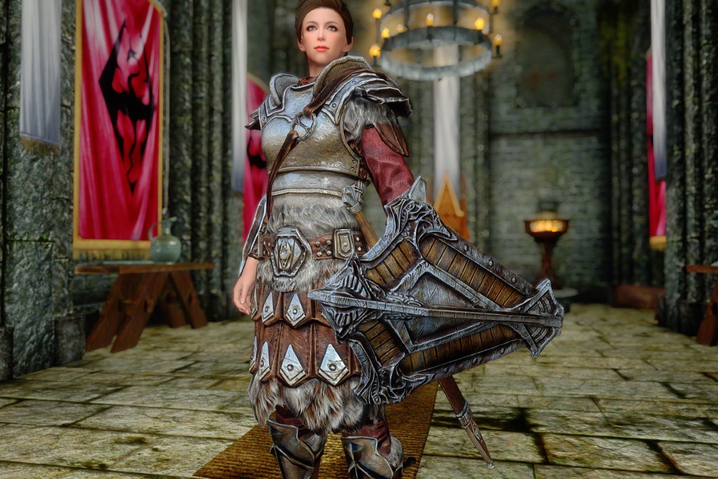 rustic armor and weapons se at skyrim special edition.